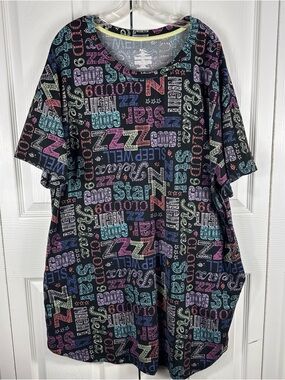 Secret Treasures Women's Short Sleeve Graffiti Quotes Sleep Shirt 2X/3X
